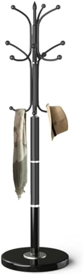 Marble‑Base Freestanding Modern Coat Rack Stand