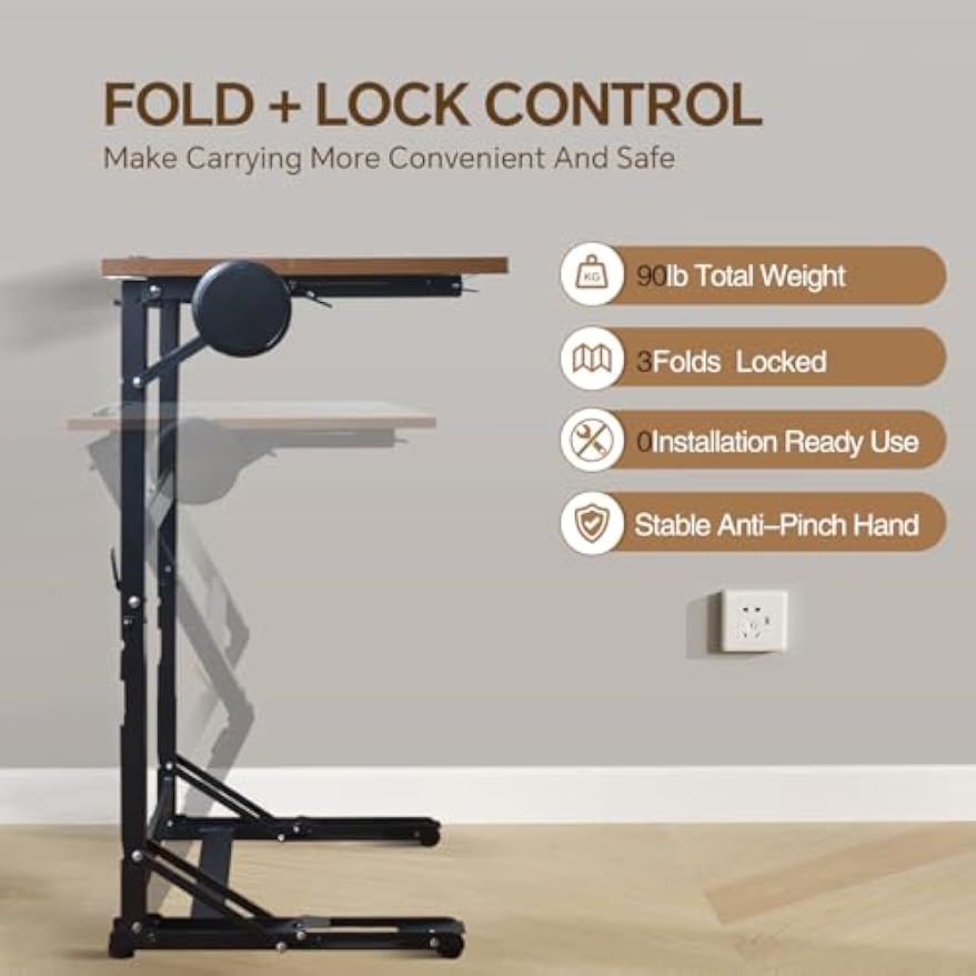 Foldable C‑Shaped Couch Laptop Tray Table
