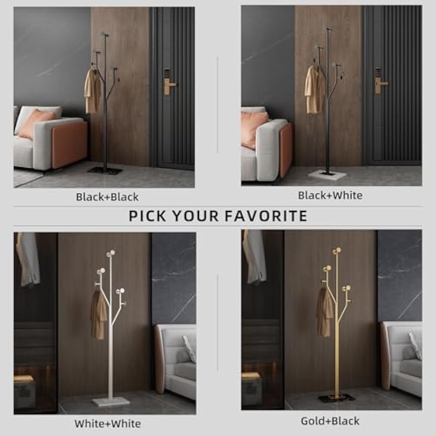 Metal Freestanding Tree‑Shaped Coat Rack Stand