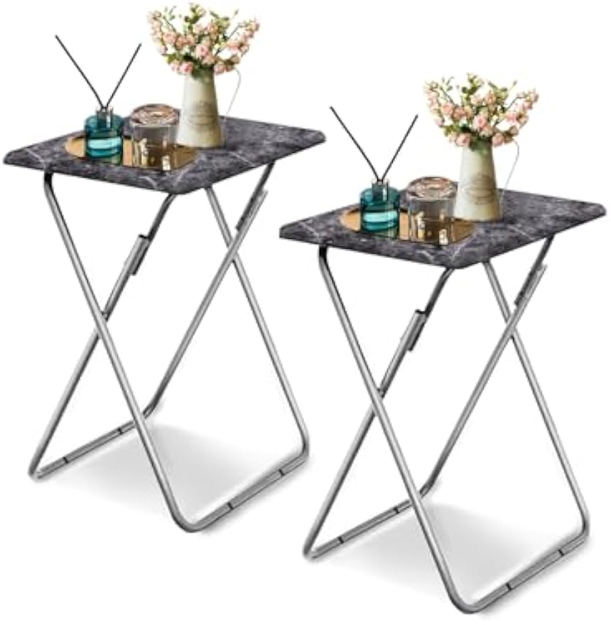 Portable MDF Folding TV Tray Table Set