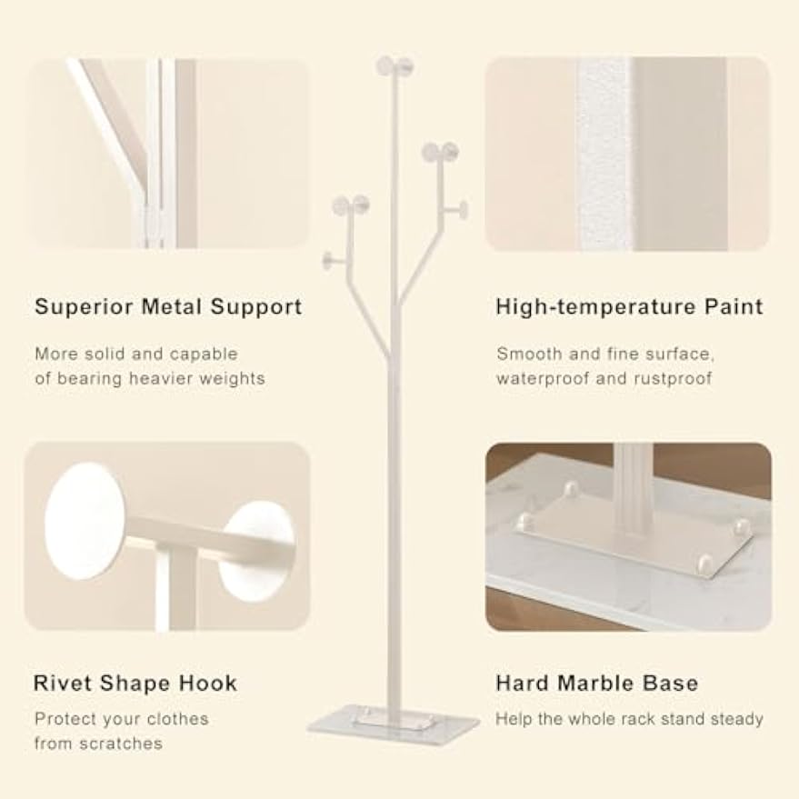 Metal Freestanding Tree‑Shaped Coat Rack Stand