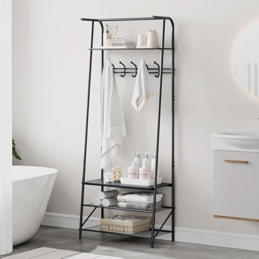 Metal‑Frame Entryway Hall Tree Storage Bench