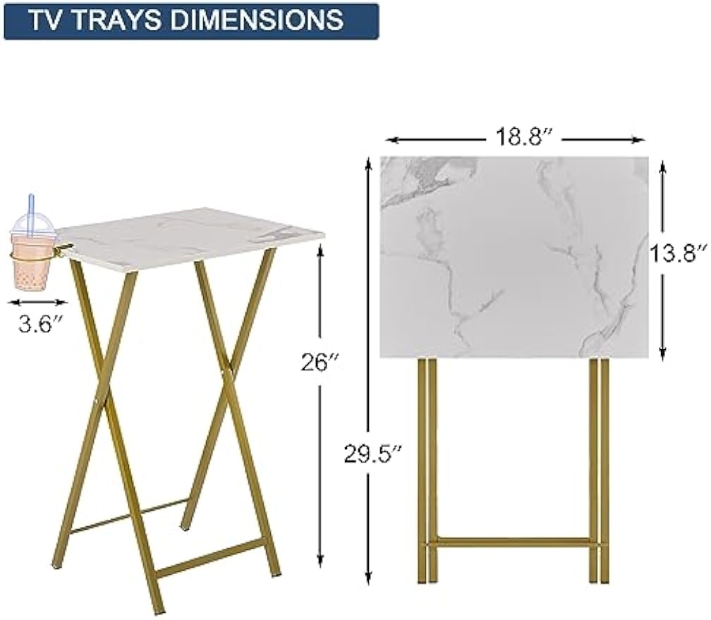 Foldable Portable Couch TV Tray Table Set