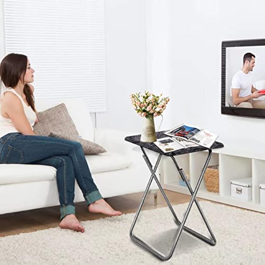 Portable MDF Folding TV Tray Table Set
