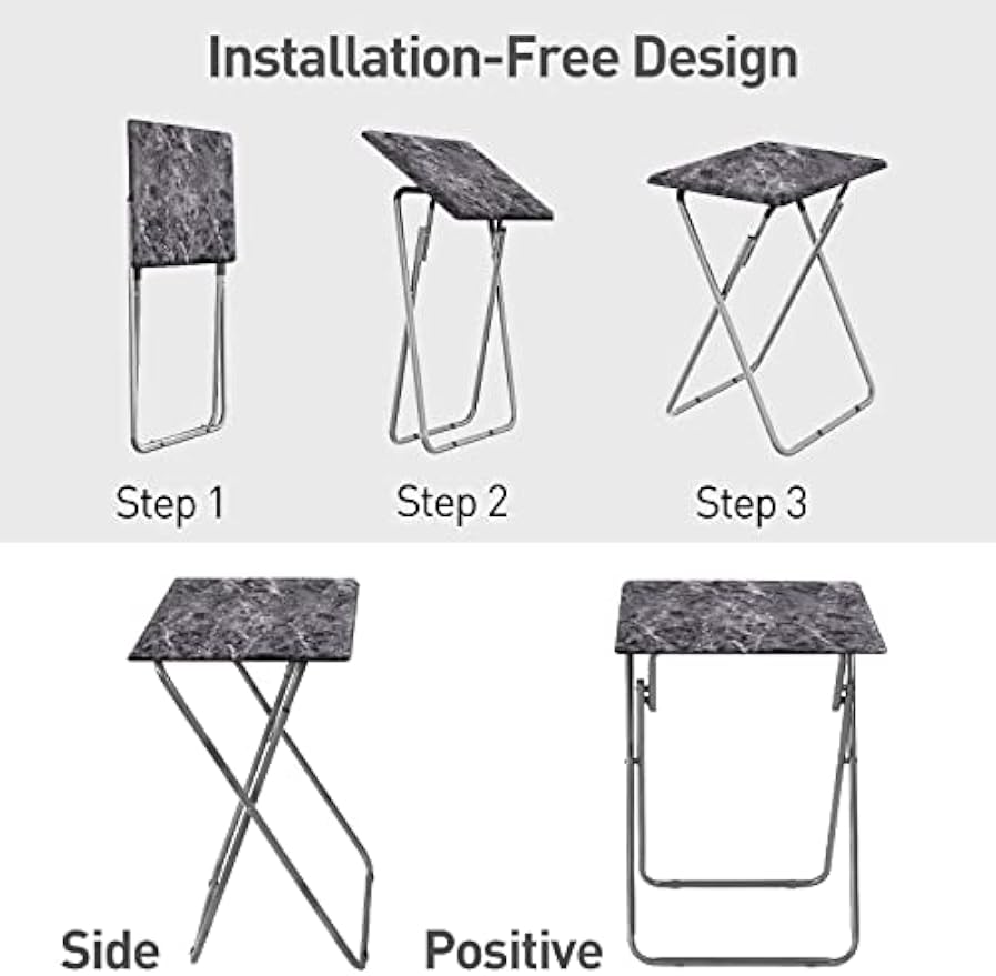 Portable MDF Folding TV Tray Table Set