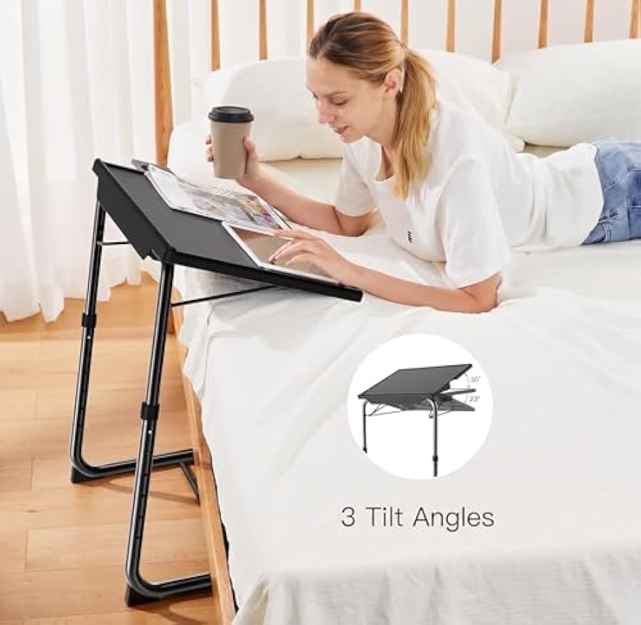 Tilt‑Adjustable Foldable TV Tray Table Set