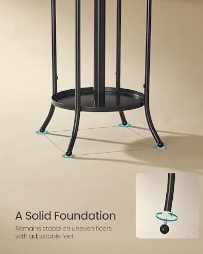 Metal Freestanding Coat Rack With Umbrella Holder