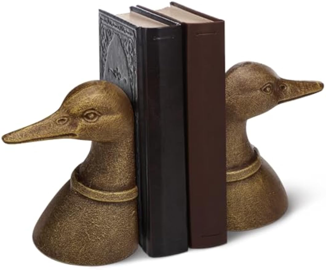 Vintage Metal Duck Decorative Bookends Set