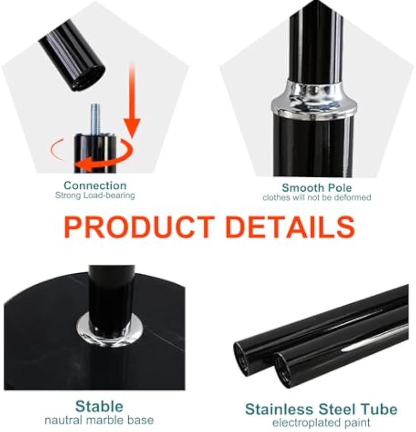 Marble‑Base Freestanding Modern Coat Rack Stand
