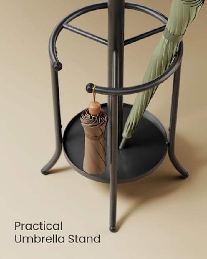 Metal Freestanding Coat Rack With Umbrella Holder