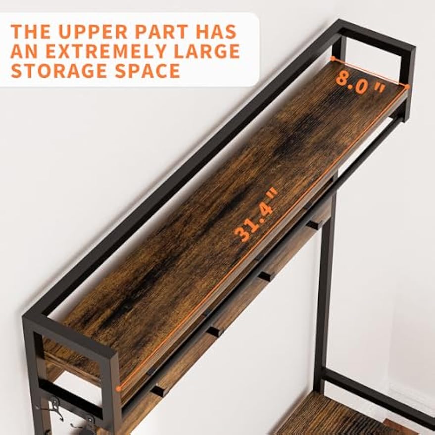 Multifunctional Entryway Hall Tree Storage Bench