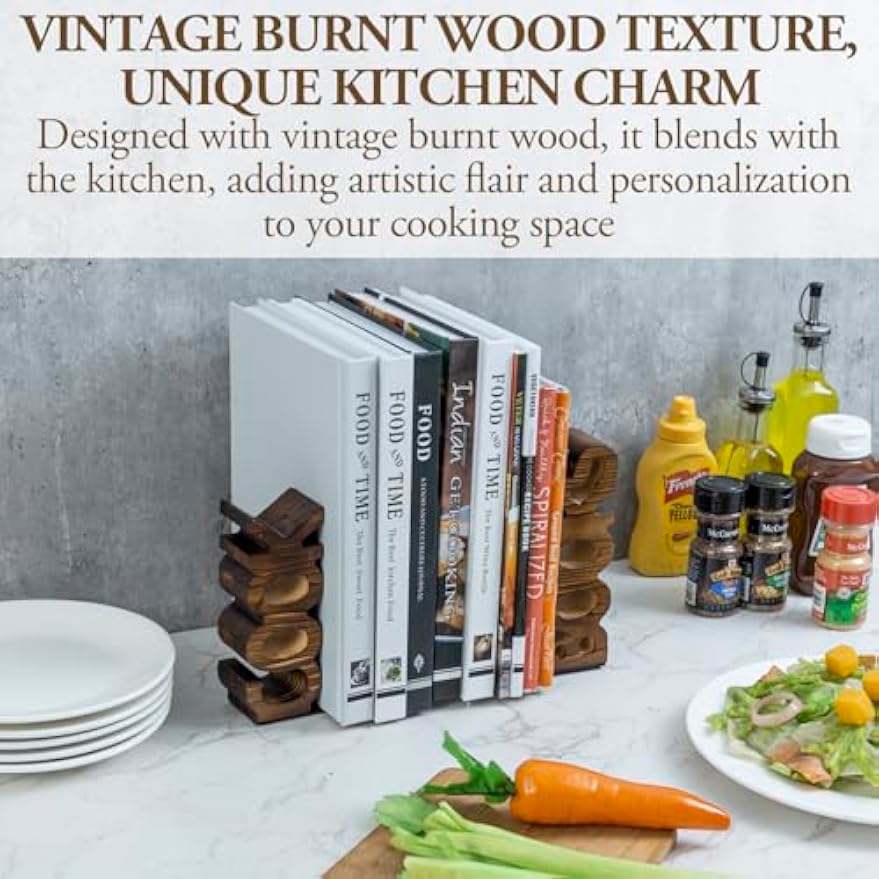 Farmhouse Wooden Kitchen Decorative Bookends