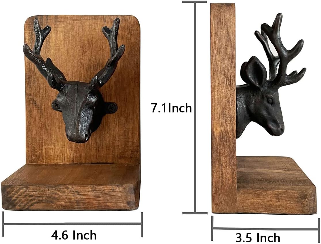 Vintage Cast‑Iron Decorative Deer Bookends