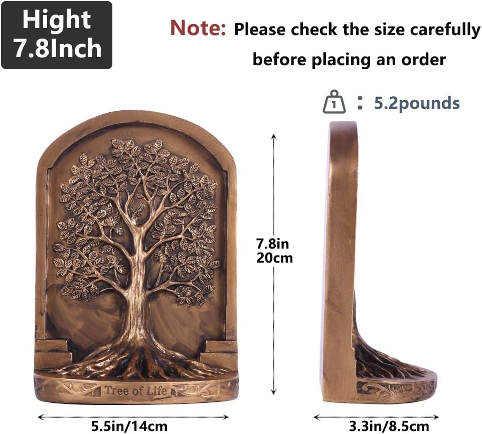 Vintage Resin Decorative Heavy‑Duty Bookends