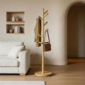 Solid Wood Freestanding Entryway Coat Rack Stand
