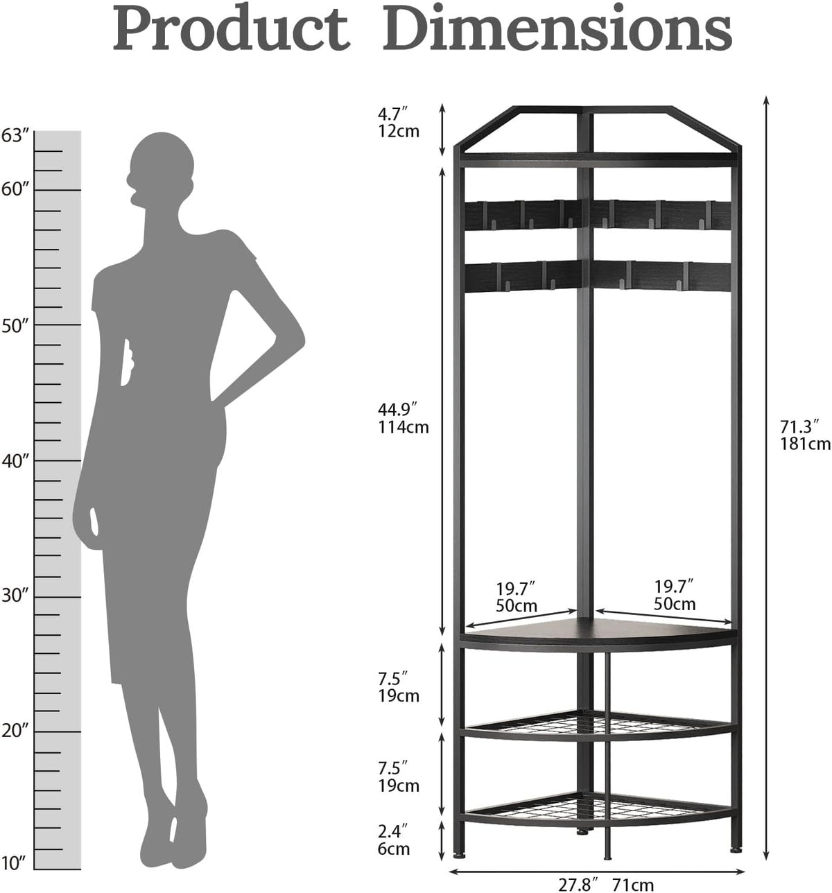 Corner Entryway Hall Tree Storage Bench