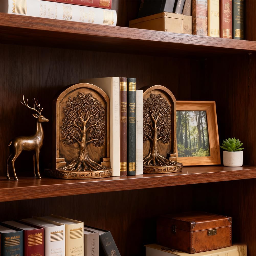 Vintage Resin Decorative Heavy‑Duty Bookends
