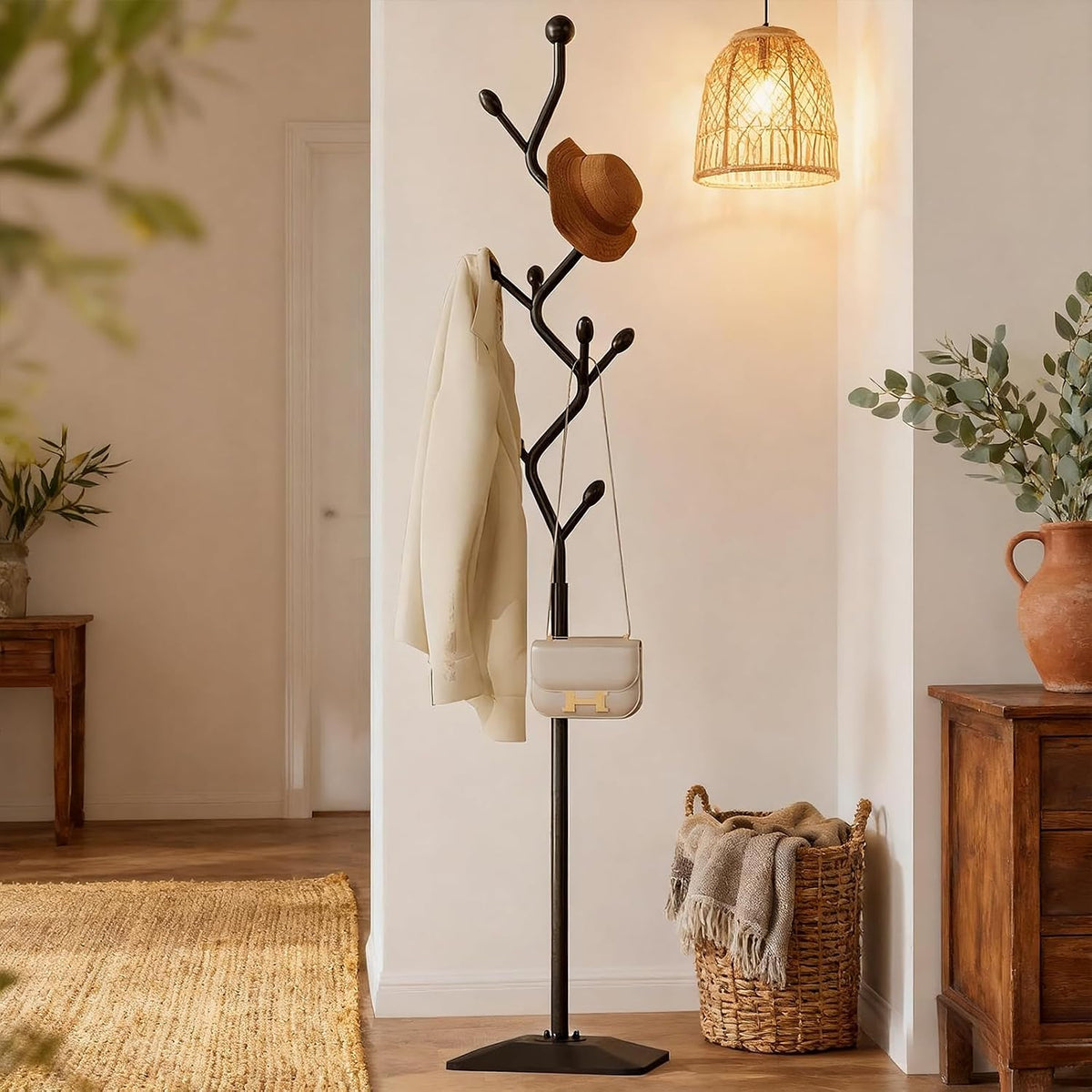 Tree‑Branch Metal Freestanding Coat Rack
