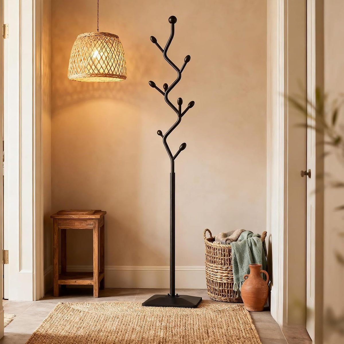Tree‑Branch Metal Freestanding Coat Rack