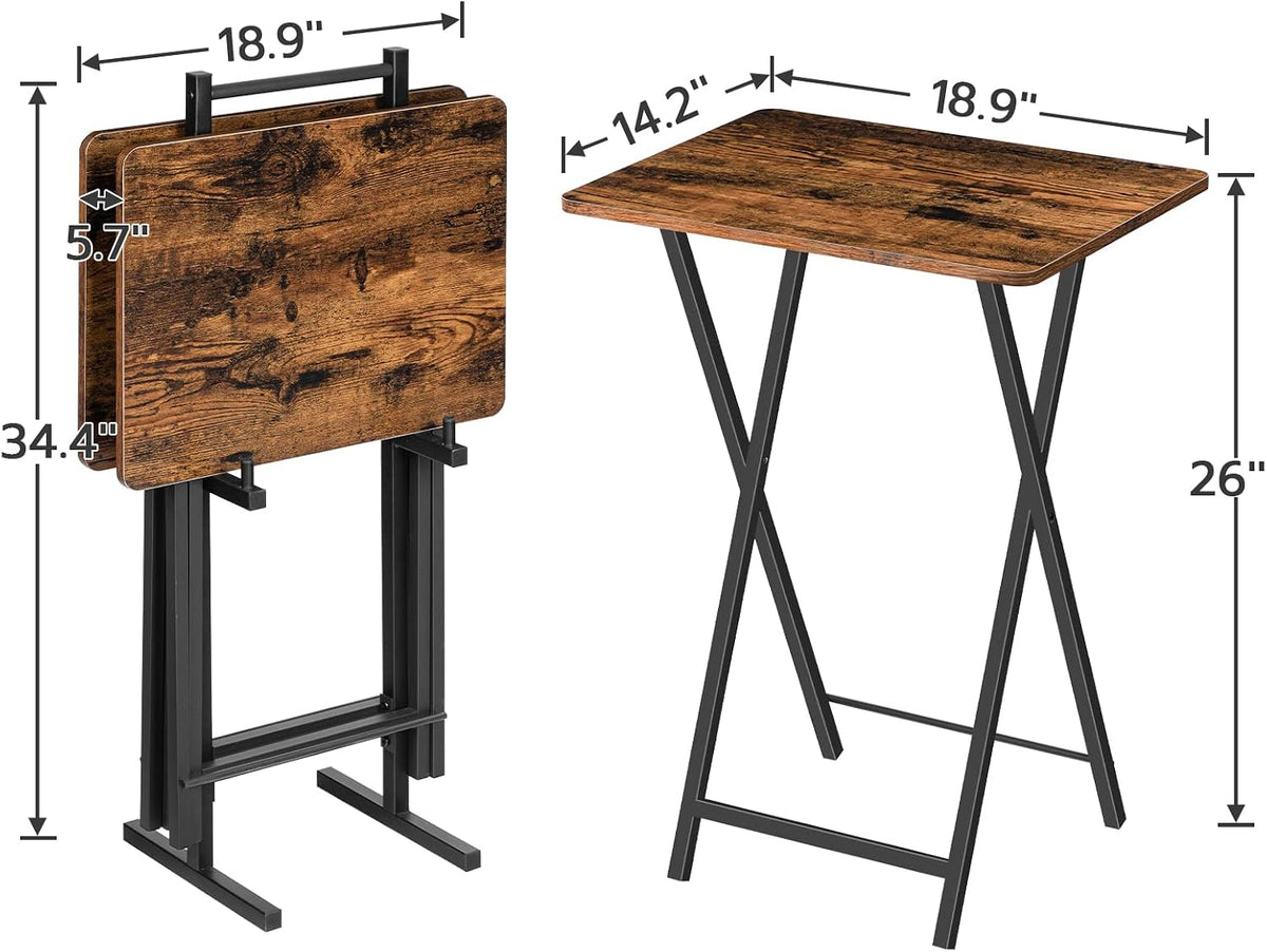 Foldable TV Tray Table Four‑Piece Set