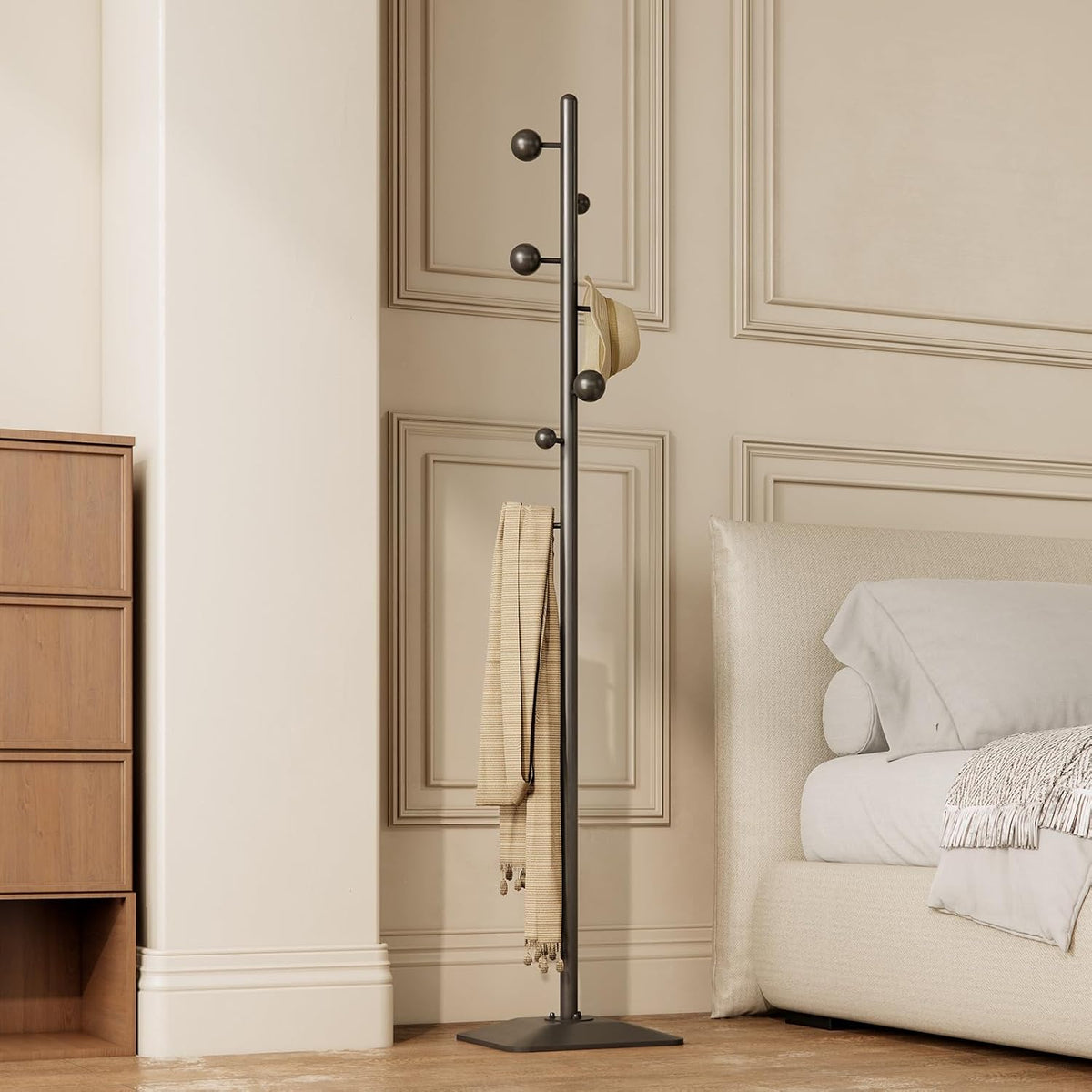 Metal‑Base Freestanding Home Coat Rack Stand