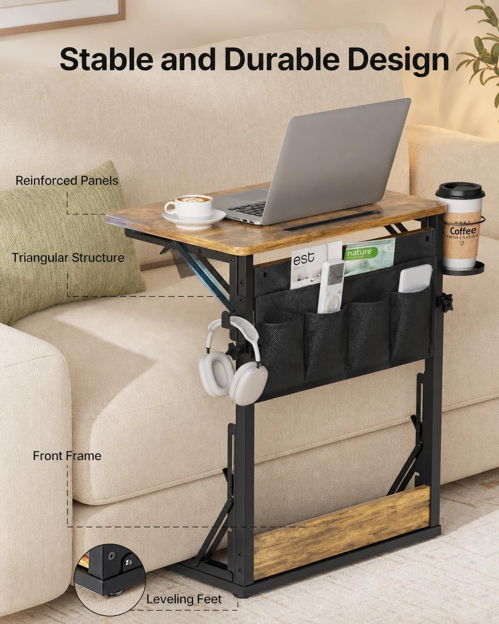 Adjustable Foldable Couch TV Tray Dinner Table