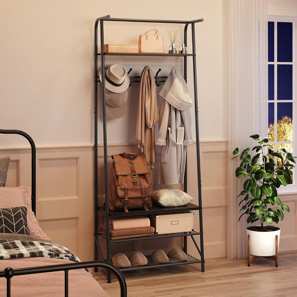 Metal‑Frame Entryway Hall Tree Storage Bench