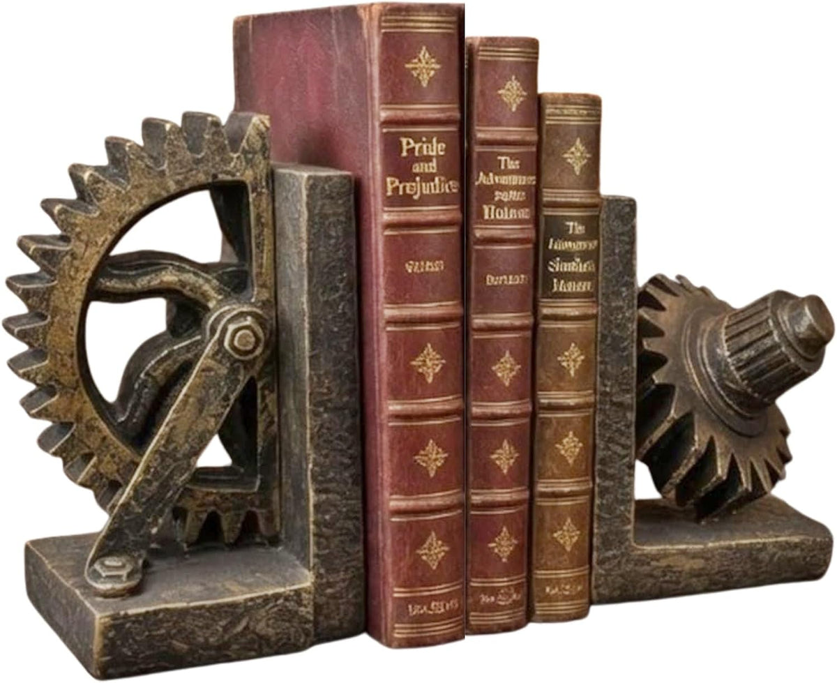 Vintage Industrial Decorative Bookend Statues