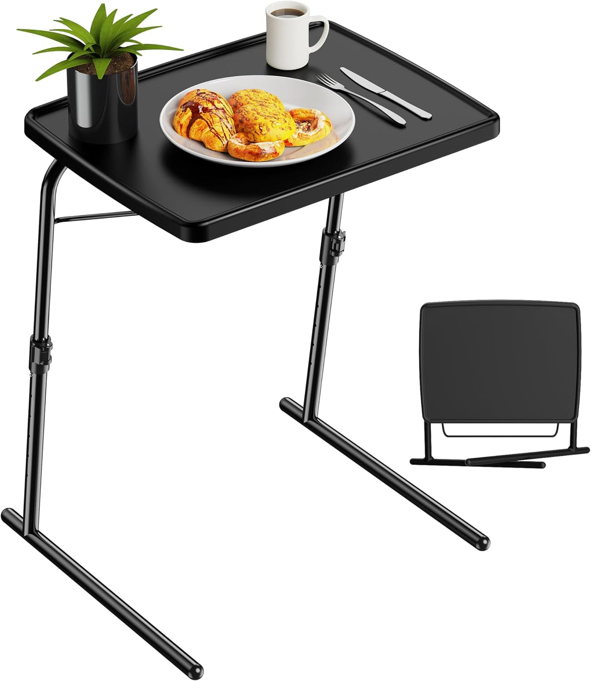 Large Adjustable Foldable Couch TV Tray Table