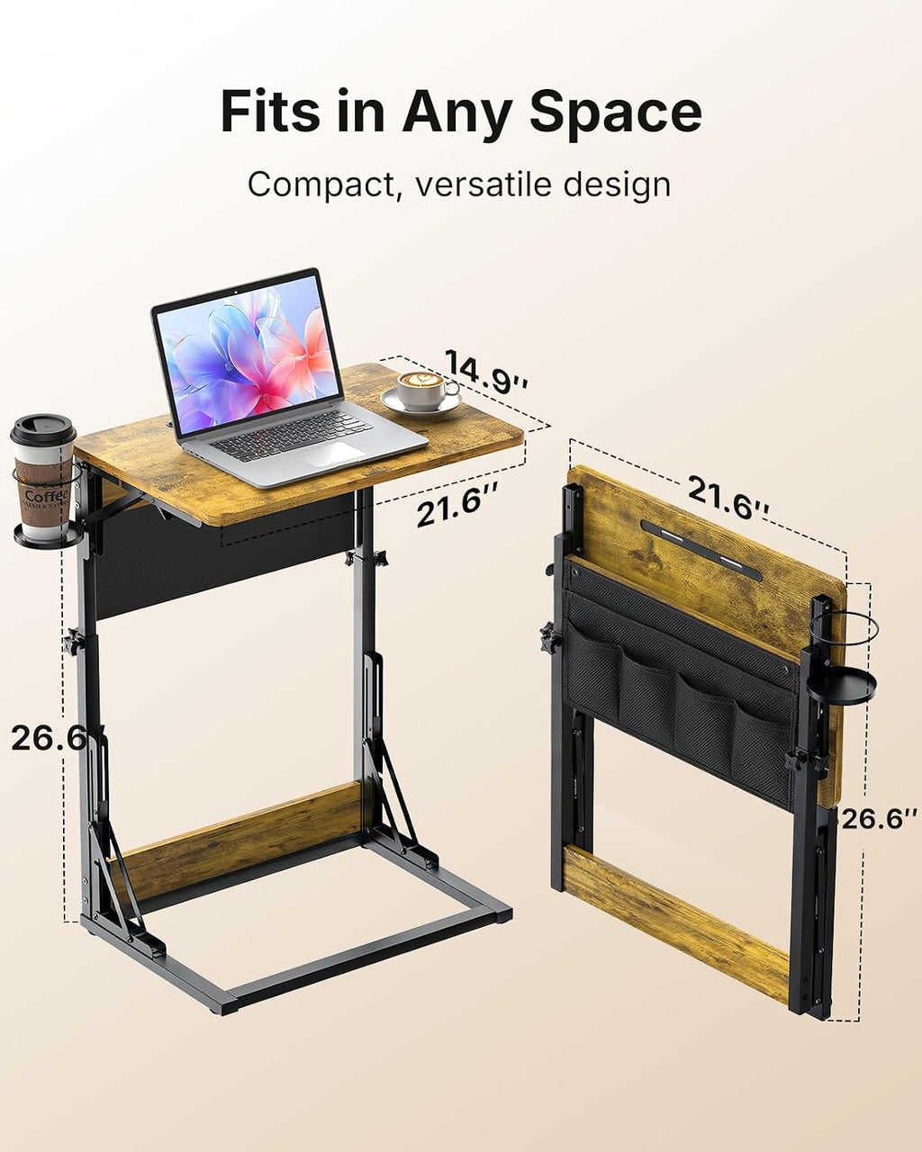 Adjustable Foldable Couch TV Tray Dinner Table