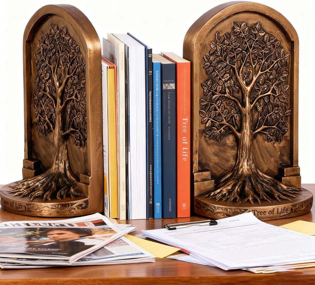 Vintage Resin Decorative Heavy‑Duty Bookends
