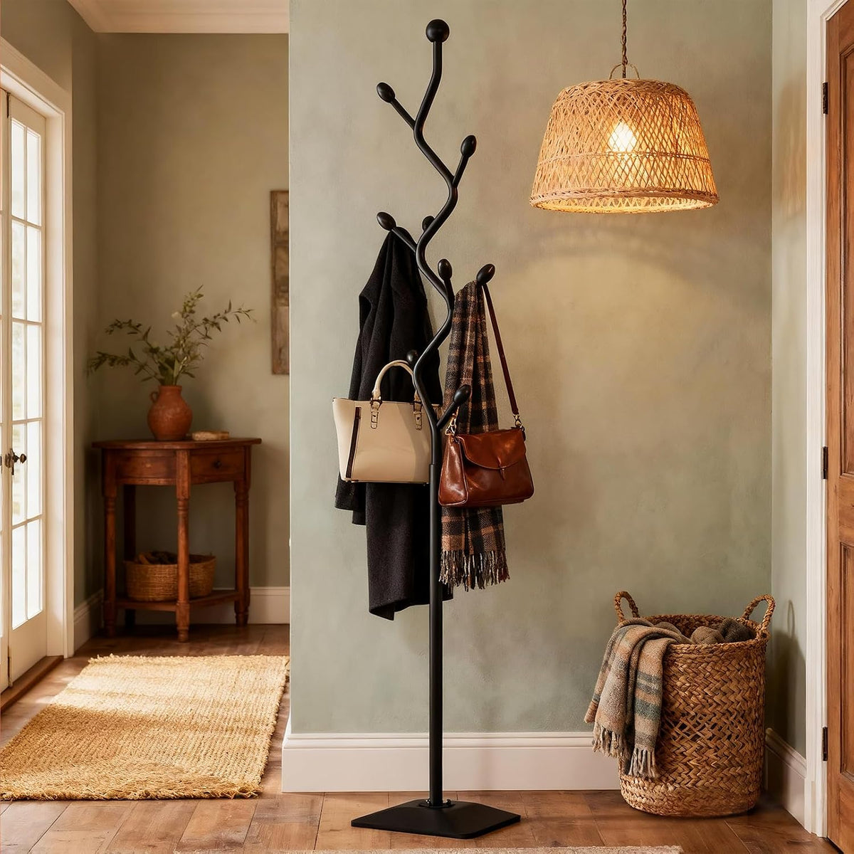 Tree‑Branch Metal Freestanding Coat Rack
