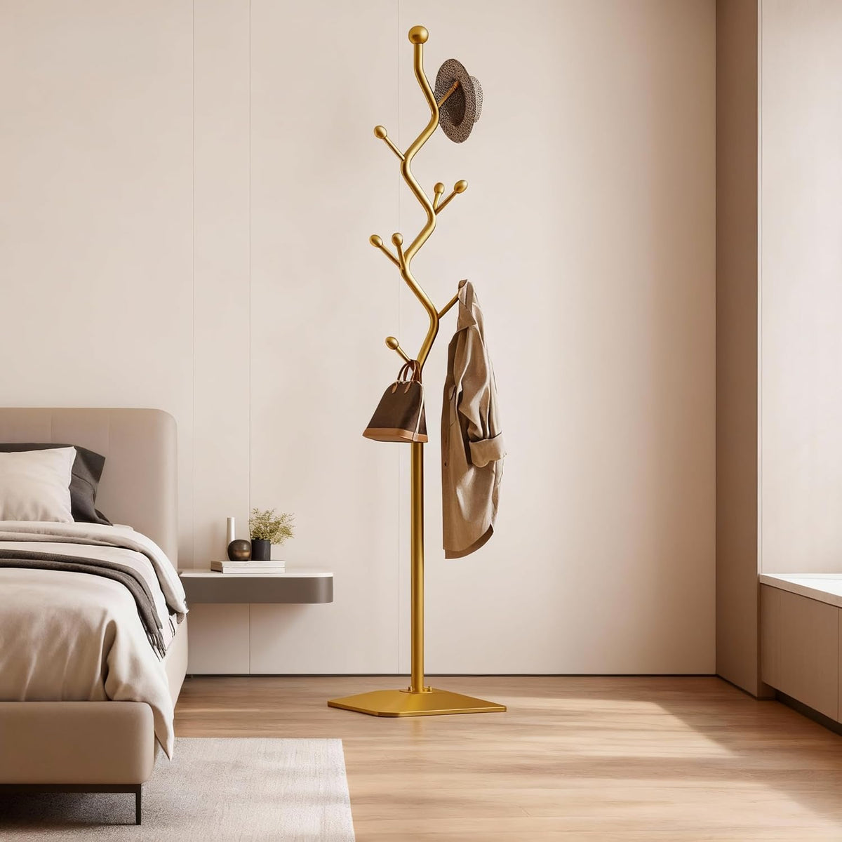 Freestanding Metal Entryway Coat Rack Stand