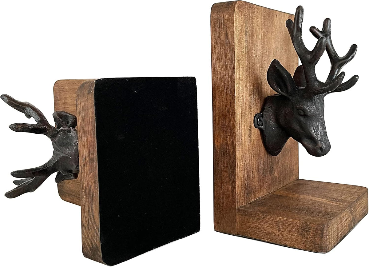 Vintage Cast‑Iron Decorative Deer Bookends