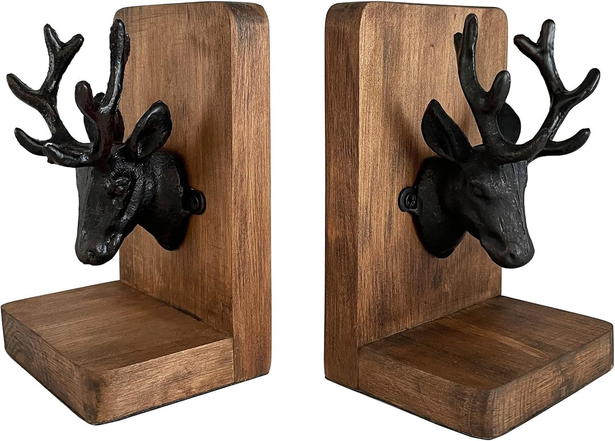 Vintage Cast‑Iron Decorative Deer Bookends