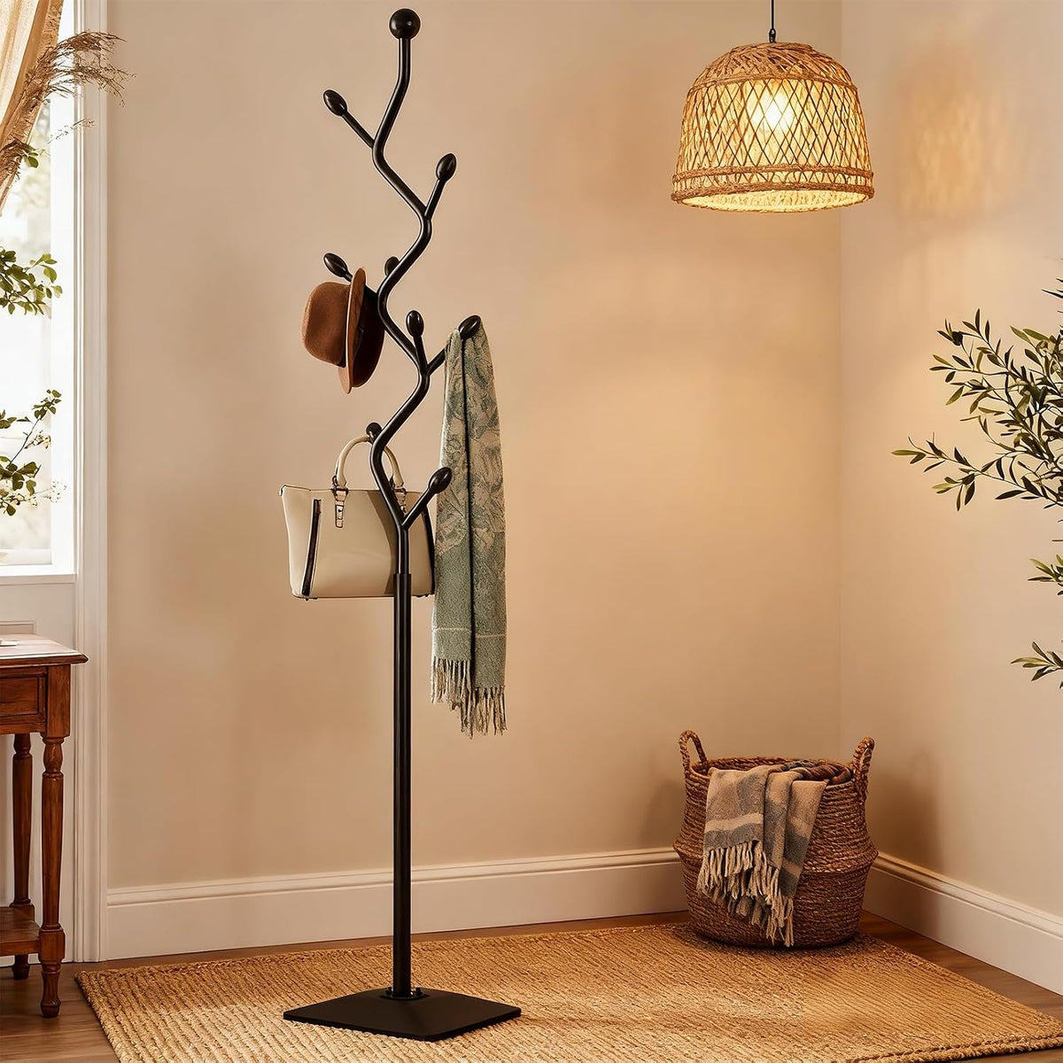 Tree‑Branch Metal Freestanding Coat Rack
