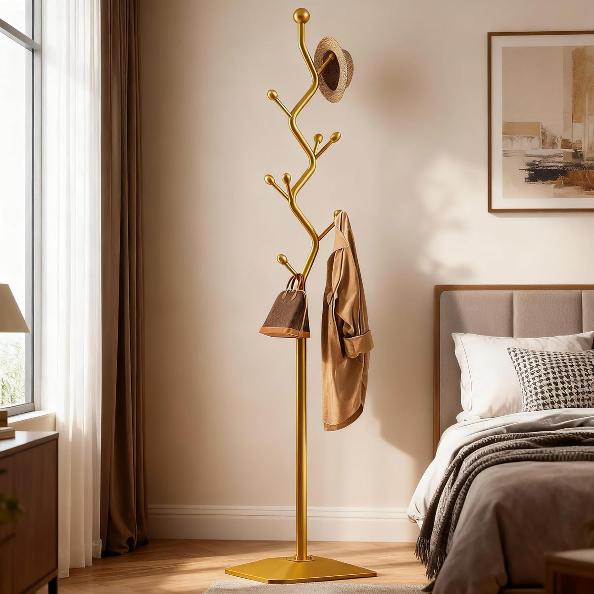 Freestanding Metal Entryway Coat Rack Stand