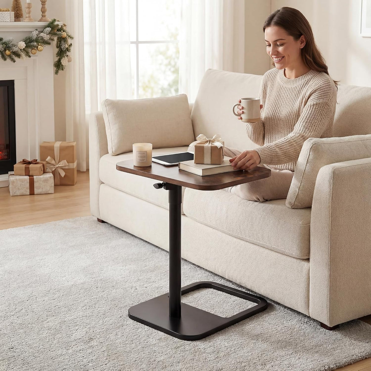 Heavy‑Duty Adjustable Couch TV Tray Table