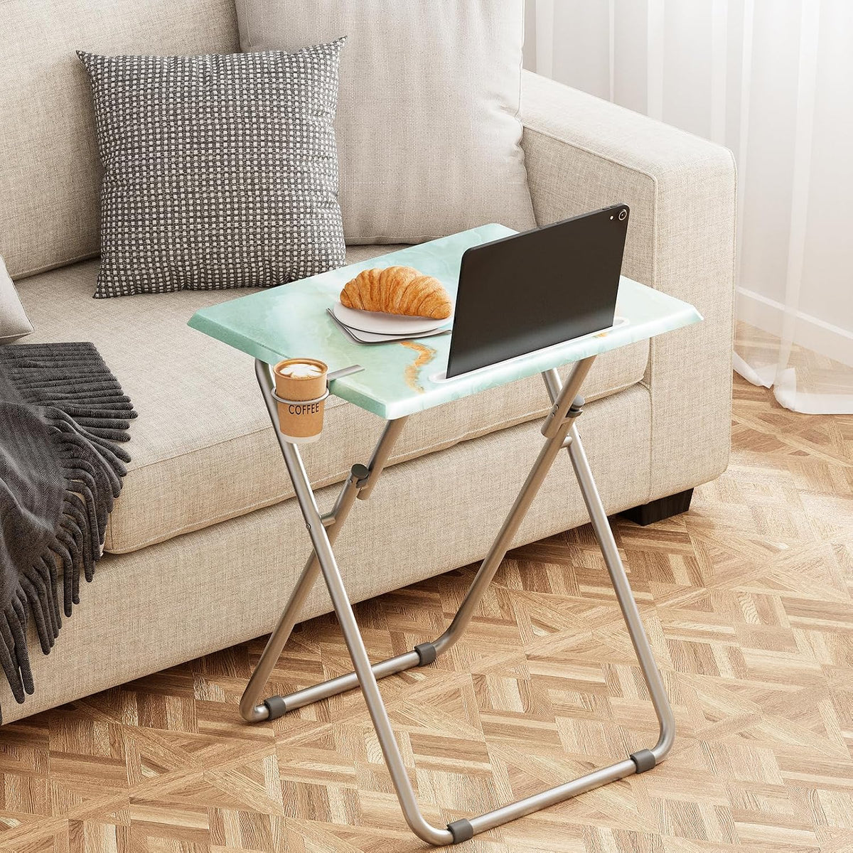 Portable Folding MDF TV Tray Table Set